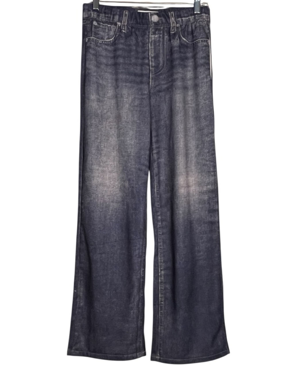 Mila Rosabella Sweatpant Jeans Wide Leg Stretch Denim Printed Pull On M NWT